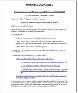 The 2015 amendments to the FAR rule on human trafficking