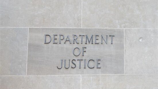 US Department of Justice sign